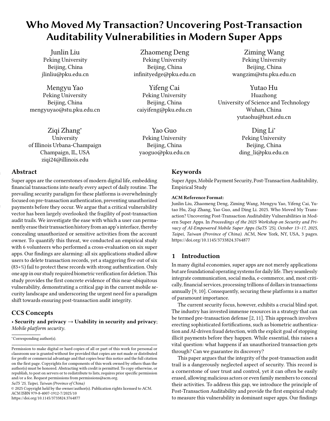 First-page preview of the Who Moved My Transaction paper